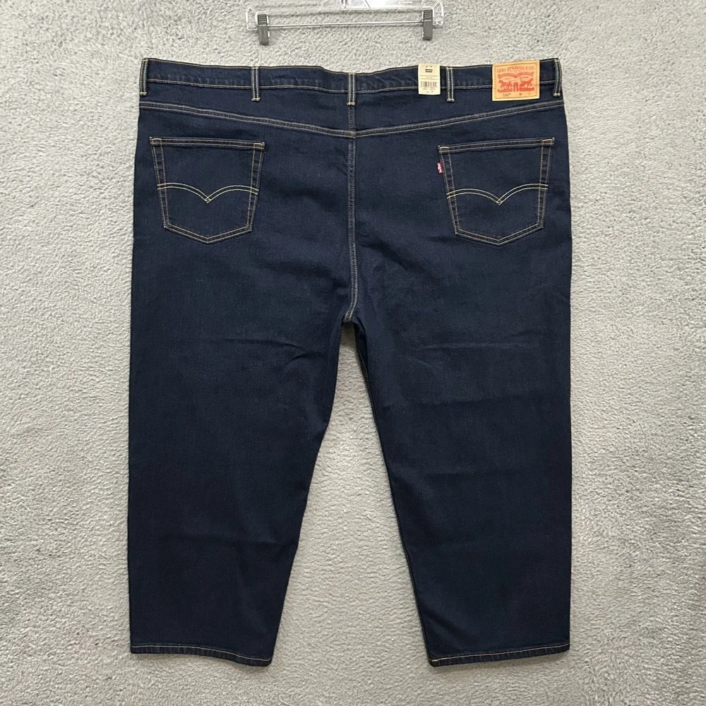 Levis Jeans Mens 60x28 Blue Denim 550 Relaxed Fit Dark Wash Stretch American